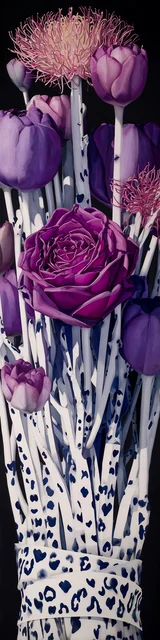 Free purple bookmark featuring a dalmation with ribbon flowers